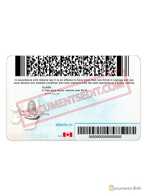 Alberta Drivers License Psd Template Documents Edit