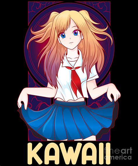 Kawaii Waifu Anime Girl Japanese Cute Manga Senpai Digital Art By The