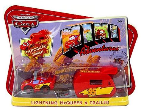 Disney Cars Mini Adventures Lightning Mcqueen With Motorized Trailer