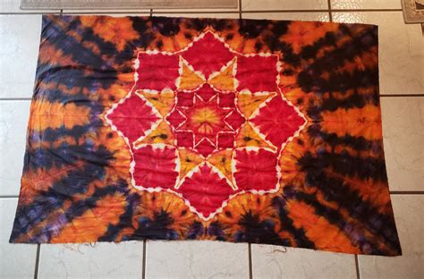 Redyellow Mandala Ice Dyed Tapestry Really Proud Of This One R