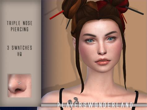 Triple Nose Piercing By Playerswonderland At Tsr Sims 4 Updates