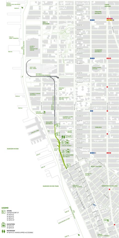Visitor Info The High Line Map Of New York Highline Nyc New York