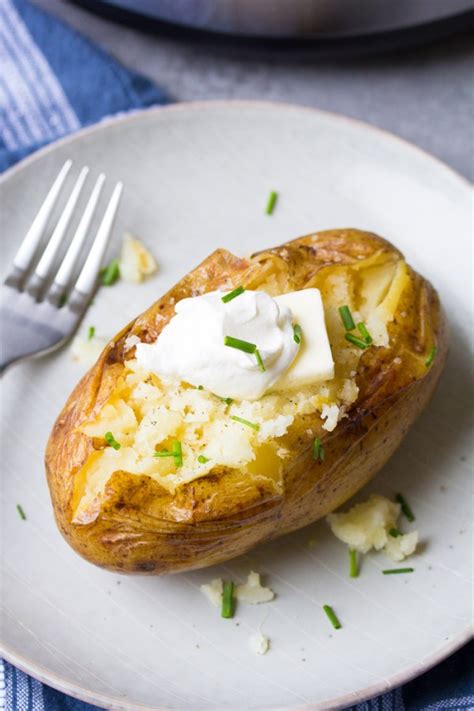 Put the potatoes in the steamer basket, then lower it into the pot. Perfect Instant Pot Baked Potatoes