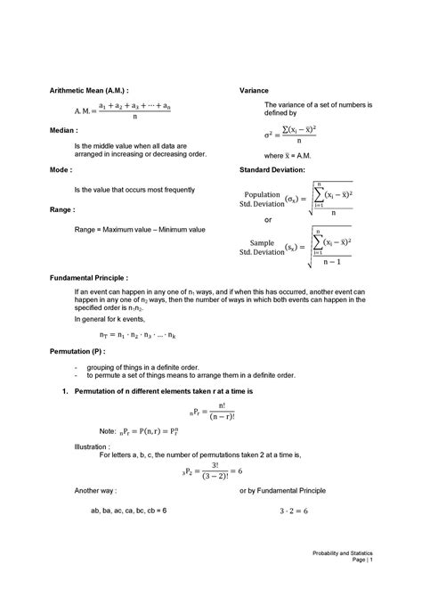 Solution Probability And Statistics Formulas Mathematics Engineering