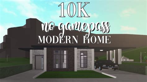 K No Gamepass Modern Home Roblox Bloxburg Youtube
