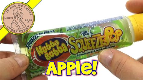 Hubba Bubba Sour Apple Squeeze And Lick Lollipop Candy Youtube