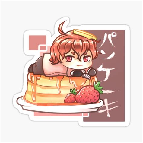 Goro Akechi Pancake Sticker By Sinlestia Redbubble