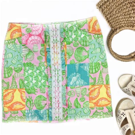 Lilly Pulitzer Skirts Vintage Lilly Pulitzer Seashell Patchwork