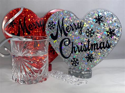 Feliz Navidad Resina Super Sparkly Handmade Ornamento Etsy
