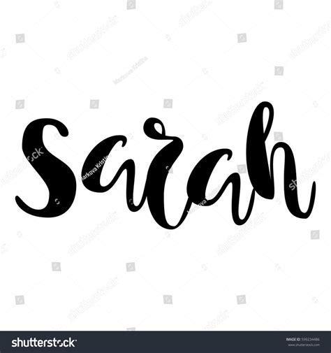 All of our calligraphy wall scrolls are handmade. Female Name Sarah Handwritten Lettering Black Stock Vector ...
