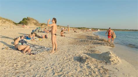 Beach Walk Platja Des Trenc Mallorca Majorca Spain K Full Version Nudity Sexually And