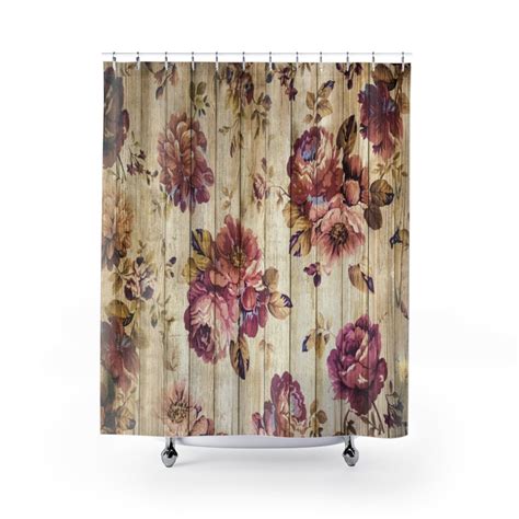 Country Roses Shower Curtain Romantic Roses Shower Curtain Country Farmhouse Bathroom Decor Etsy