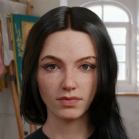 Artstation 3d Realistic Female Head Blender 29 Head Eyes