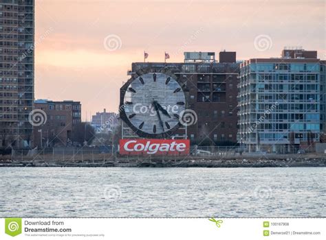 Colgate Clock Jersey City Editorial Stock Photo Image Of Financial