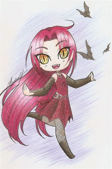My Chibi Vampire Oc In Colored Pencil And Ink Original Chibi