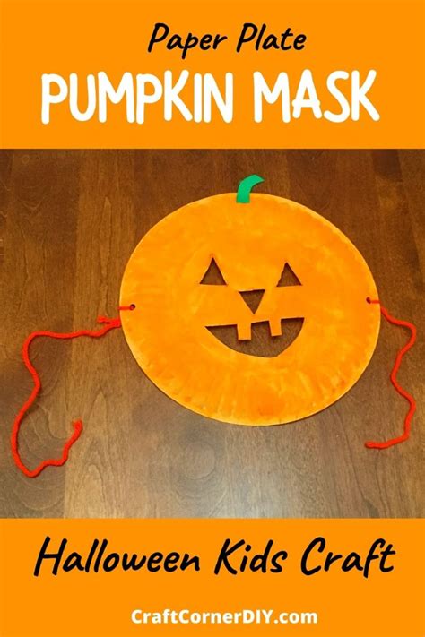 Paper Plate Pumpkin Mask Halloween Craft