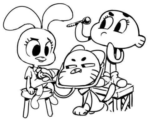 Play coloring games at gamepost.com. The Amazing World of Gumball Coloring page | El increible ...