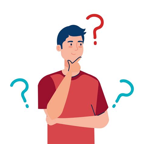 Man Avatar Thinking With Question Marks Vector Design 1894304 Vector