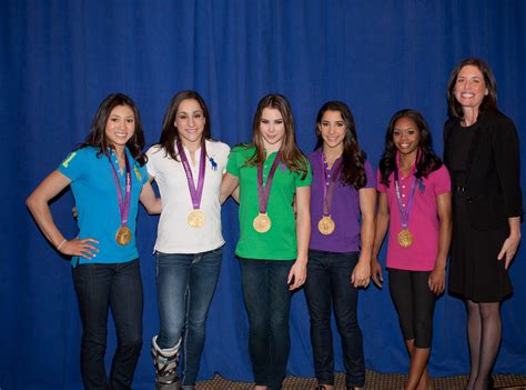 The Fab 5 Us Olympic Womens Gymnastic Team Visits Hilton New York