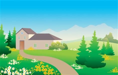 Gambar rumah sederhana di desa, model rumah sederhana, gambar rumah sederhana. Rumah Pemandangan-vektor Lanskap-vektor Gratis Download Gratis