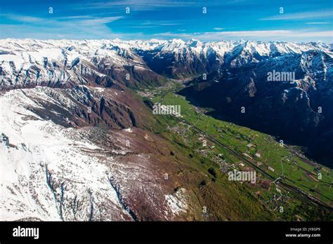 Aerial View Of Valchiavenna In Winter Hi Res Stock Photography And