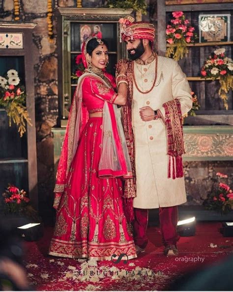 Suruchi Parakh Red Lehenga And Matching Sherwani Red Lehenga Indian Fashion Fashion