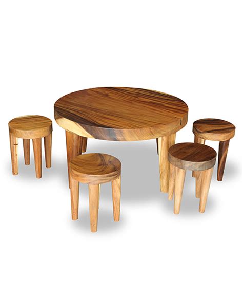 Tonny Suar Wood Tea Table Set Of 5 Shop Furniture Online In Singapore