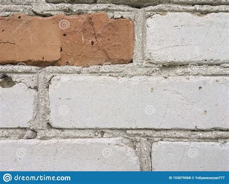 Old Brick Wall Of White And Red Bricks Stock Photo Image Of Texture
