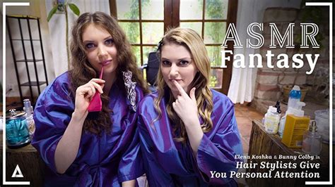 ASMR Fantasy Lezzie Hair Stylists Elena Koshka Bunny Colby Fuck In Front Of You POINT OF