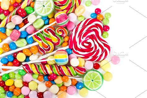 Colorful Lollipops And Candies Featuring Candy Colorful And