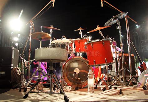 Drum Set On A Stage Editorial Stock Image Image Of Concert 22093174