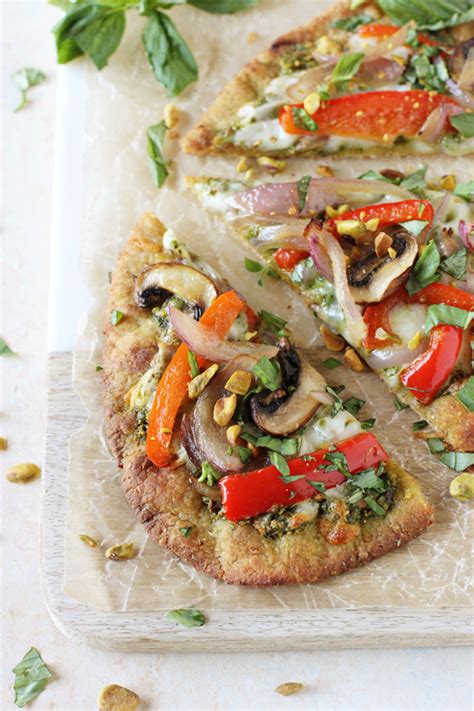 Veggie And Pesto Flatbread Pizza Cook Nourish Bliss