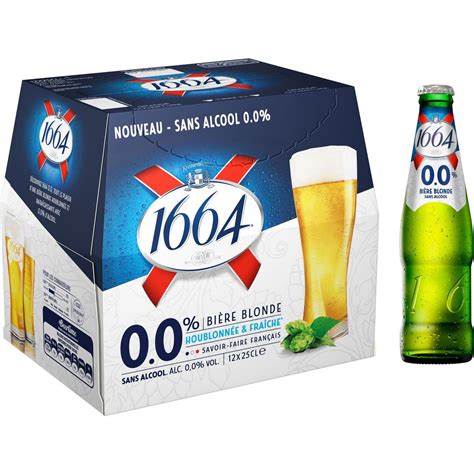 1664 Bière Blonde Sans Alcool Bouteilles 12x25cl Pas Cher Auchanfr