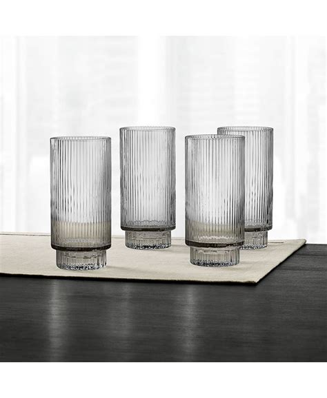 Hotel Collection Smoked Fluted Highball Glasses Set Of 4 Created For Macy S Macy S