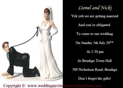 Funny Wedding Invitation Wording Samples