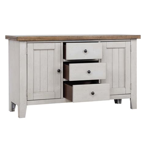 Furniture from my childhood that still functioned just fine, just a tad the original unpainted chest portion of the hutch. Buffet And Hutch - Distressed Gray & Brown | Sunset Trading