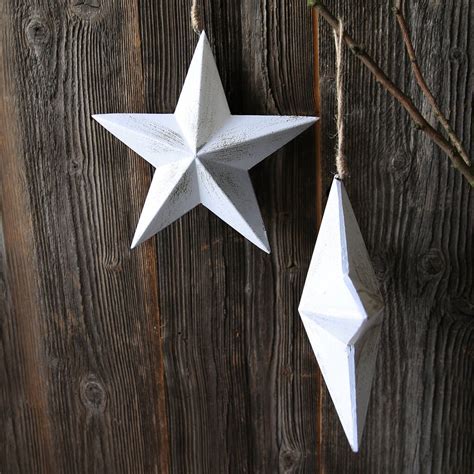 White Solid Star Hanging Decoration By Clem And Co