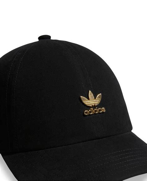 Adidas Originals Metallic Logo Relaxed Cap In Black Lyst