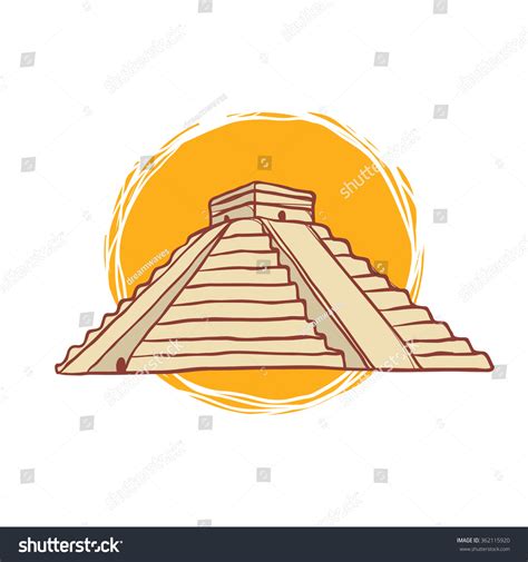 Chichen Itza Mexicohanddrawn Illustration Stock Vector Royalty Free