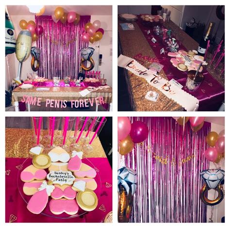 Bachelorette Party Decorations Gold And Pink Theme Classy Setup