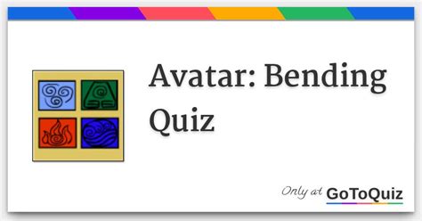 Avatar Bending Quiz