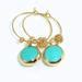 Gold Hoop Earringsdangle Turquoise Earrings Ocean By Inbalmishan