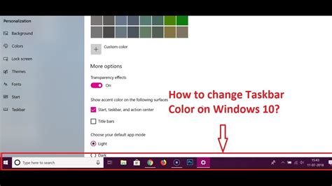If you have the background set to picture, set it to solid color. How to Change Taskbar Color on Windows 10? - YouTube