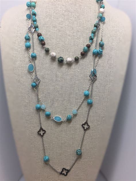Turquoise Necklace Gemstone Chain Beaded Chain December Birthstone
