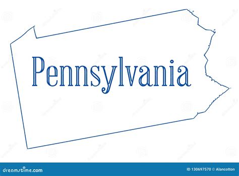 Pennsylvania State Outline Map Stock Illustration Illustration Of
