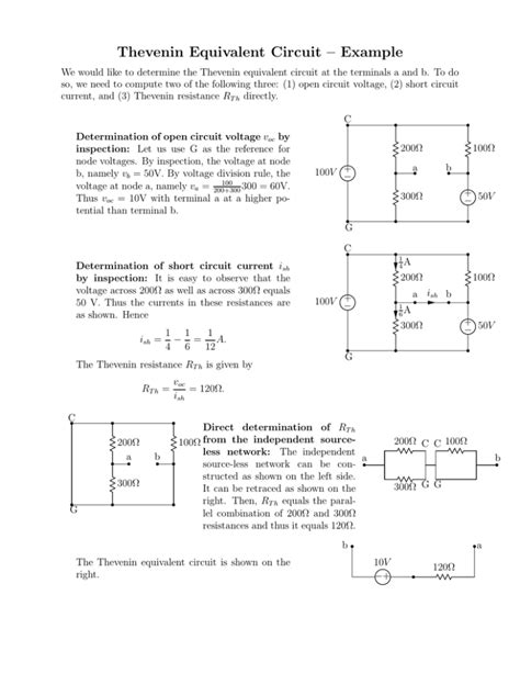 Thevenin Equivalent Circuit Example