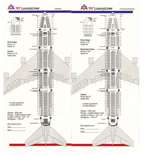 Airlines Past And Present American Airlines Seating Guide Map 1983