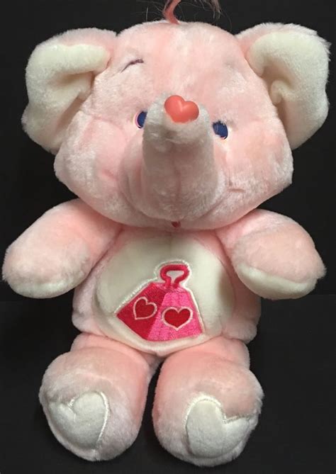 Vintage 1984 Kenner Carebear Cousin Pink Lotsa Heart Elephant Plush
