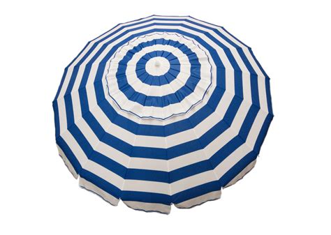 Deluxe 8 Ft Royal Blue And White Stripe Patio And Beach Umbrella With Tr