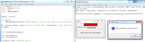 Tkinter Notebook Working Of Tkinter Notebook With Example